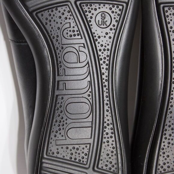 NWOB Hotter Made in UK Black Leather Comfort Ballet Flats ~ Women Size 11 (9 UK) - Picture 12 of 13